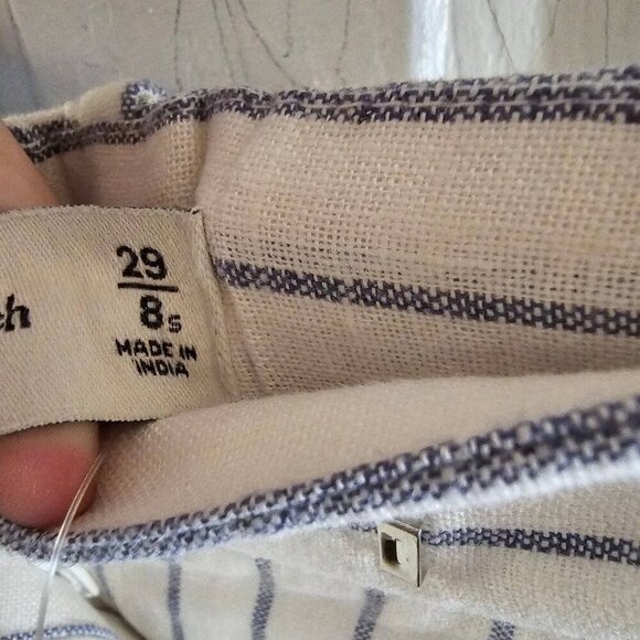 Abercrombie & Fitch Women's Harper Tailored Linen pinstriped Pant size 29 8 - Picture 12 of 16